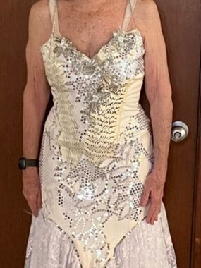 Off White Beaded Gown